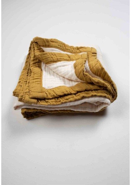 Kalın Biyeli Dört Kat Ham Battaniye 85X90 hardal fiyatları