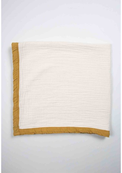 Kalın Biyeli Dört Kat Ham Battaniye 85X90 hardal modelleri