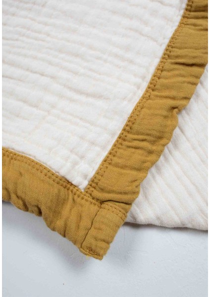 Kalın Biyeli Dört Kat Ham Battaniye 85X90 hardal fırsatları