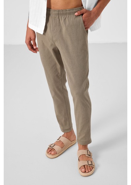 Camel Standart Fit Dokuma Hafif Esnek Chino Erkek Pantolon - 82180