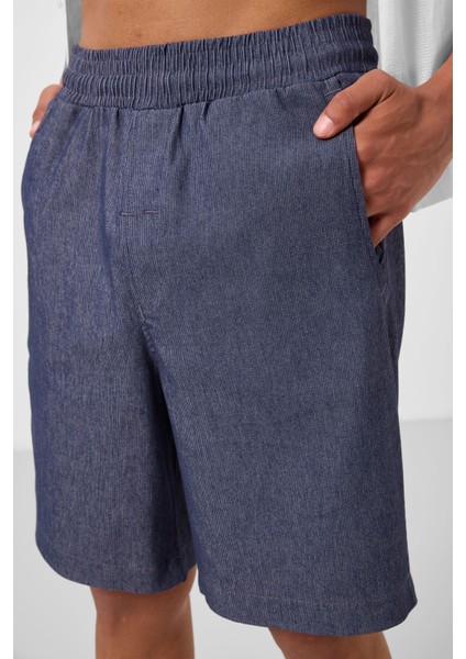 Kot Lacivert Standart Fit Dokuma Hafif Esnek Chino Erkek Şort - 81289