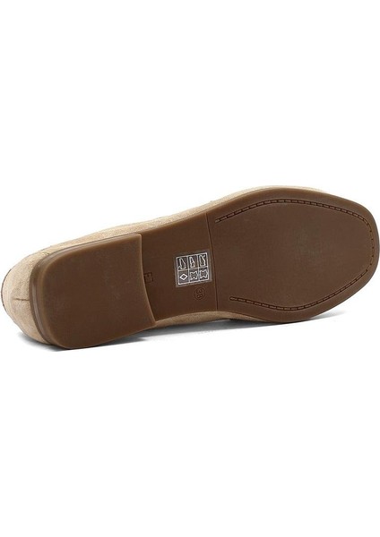 Bej Süet Kadın Loafer Ayakkabı | Günlük fırsatları