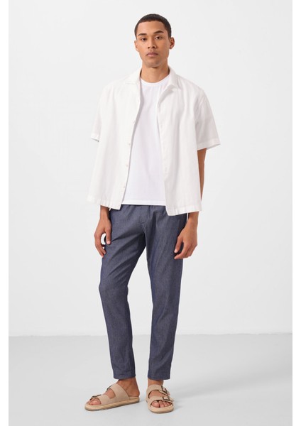Kot Lacivert Standart Fit Dokuma Hafif Esnek Chino Erkek Pantolon - 82177
