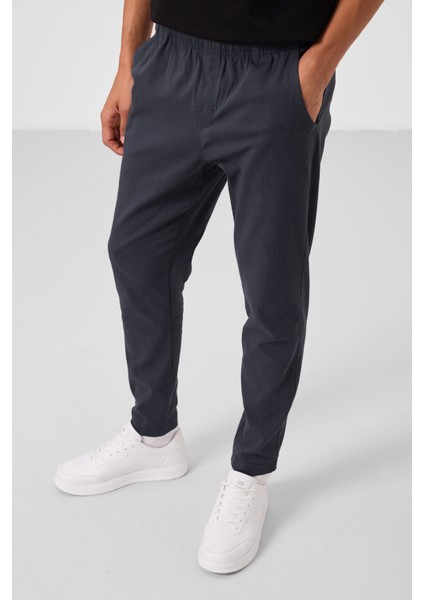Gri Standart Fit Dokuma Hafif Esnek Chino Erkek Pantolon - 82180