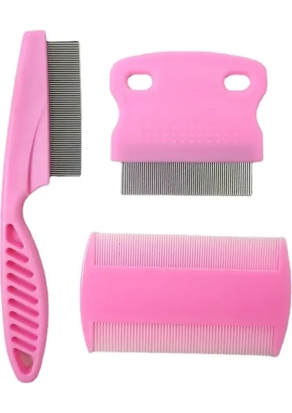 3Adet Evcil Hayvan Tarakı Evcil Hayvan Göz Y Temizleyici Köpek Bakım Tarakı Küçük Bit, Kene Tarakları Köpek, Kedi Malzemeleri Renk:Pembe (Yurt Dışından)