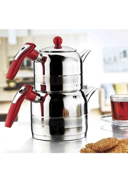 Paslanmaz Çelik Mini Yağmur Çaydanlık, şık ve dayanıklı mutfak gereci, 1,2 L