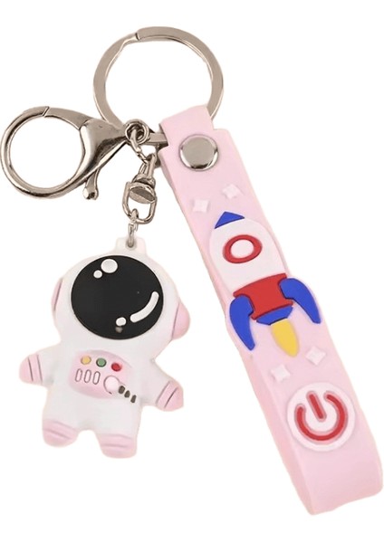 Karikatür Yıldırım Ayı Anahtarlık Sevimli Astronot Ayı Bebek Anahtarlık Çanta Kolye Çift Araba Anahtarlık Yaratıcı Çanta Charm Aksesuarları Renk:pembe-Stil 11 (Yurt Dışından)
