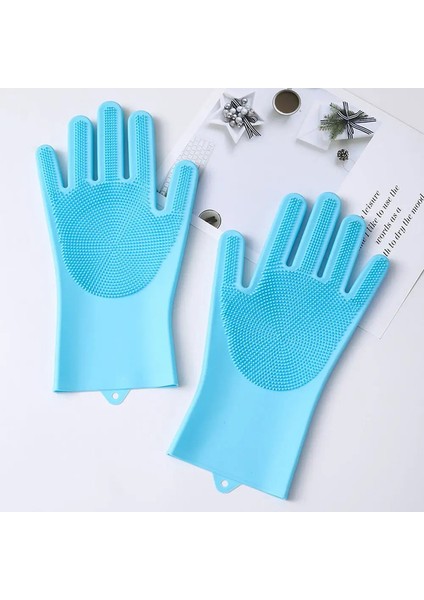 Evcil Hayvan Bakımı Temizleme Eldivenleri Köpek Kedi Banyosu Şampuan Eldiveni Sünger Magic Bulaşık Temizleyici Sünger Saç Teması Eldiveni Renk:pembe (Yurt Dışından)