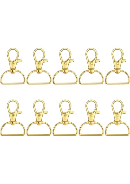 10 Adet Döner Toka Yapış Kancalar D Halkaları Ipi Yapış Kancalar Anahtarlık Klips Kanca Anahtarlık Yapımı Için Metal Istakoz Pençe Toka Çanta Renk: A (Yurt Dışından)