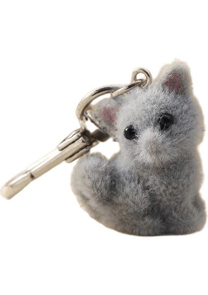 1 Adet Sevimli 3D Akın Kitten Anahtarlık Kedi Çift Cep Telefonu Kolye Araba Anahtarlık Kulaklık Sırt Çantası Charms Çanta Dekorrenk: Beyaz (Yurt Dışından)