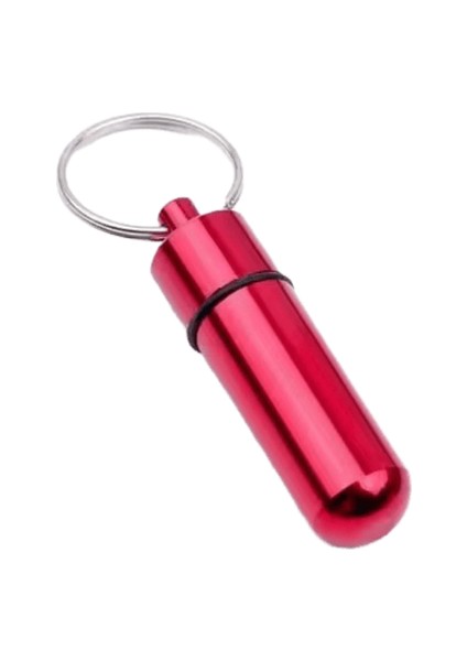 Mini Taşınabilir Su Geçirmez Metal Alüminyum Hap Kutusu Kılıf Şişe Anahtarlık Kolay Al Hap Konteyner Anahtar Chian Anahtarlık Açık Bakım Renk: Kırmızı / Boyut: 48MM (Yurt Dışından)