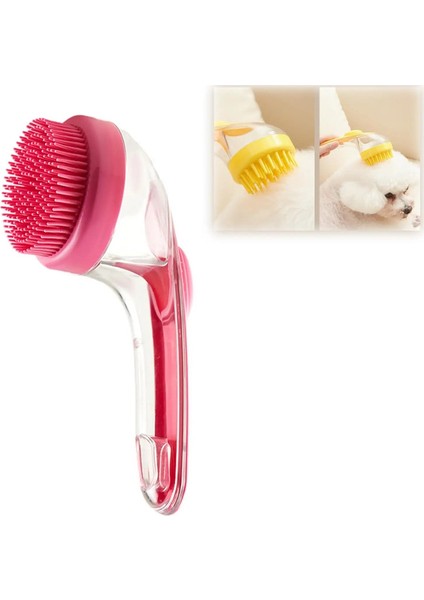1Pc Pet Bath Brush Soft Silicone Long Handle With Shampoo Dispenser Gentle Mage For Grooming And Cleaning Fur And Hair Color:G/Size:One Size (Yurt Dışından)