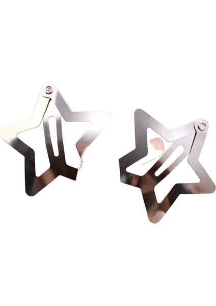 10/25/50/100/200PCS Y2K Gümüş Yıldız Saç Klipleri Kızlar Için Metal Snap Klip Saç Tokaları Ettes Saç Kavrama Mücevher Saç Aksesuarları Renk: 100PCS (Yurt Dışından)