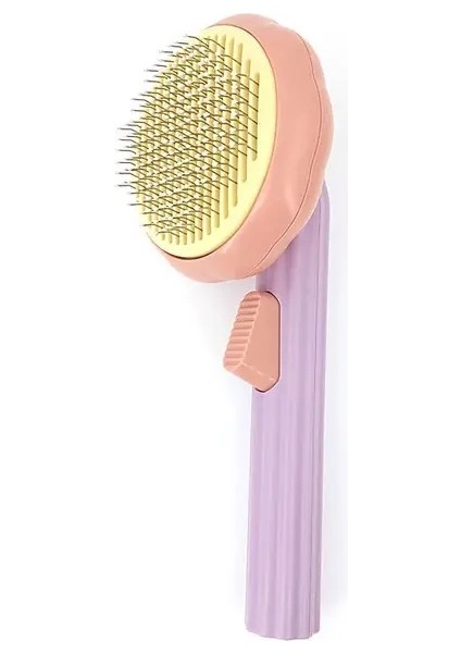 Kabak Pet Fırçası Kendiliğinden Temizlenen Slicker Fırçalar Tüy Dökülen Köpek Kedi Bakımı Tarak Gevşek Alt Katmanları ve Karmaşık Saçları Giderir Renk:mor (Yurt Dışından)