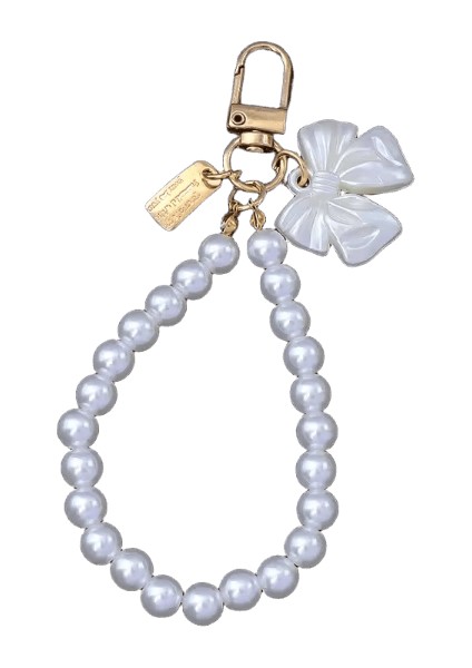 Moda Gül Çiçek Yay Kolye Anahtarlık Anti-Kayıp Inci Zincir Bileklik Anahtarlık Kadınlar Için Telefon Çanta Süs Parti Hediyeler (Yurt Dışından)