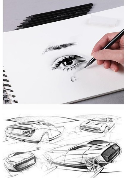 A5 Telli Eskiz Defteri Spralli 50 Yaprak Karakalem Çizim Seti Fatih Dereceli Kalem Hamur Silgi Sınav Silgisi Kalemtraş indirimleri