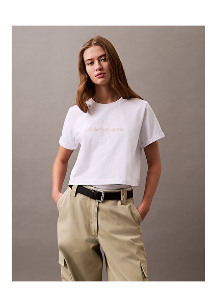 Ss Lıquıd Ck Cropped Tee