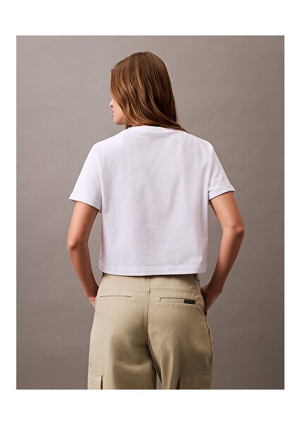 Ss Lıquıd Ck Cropped Tee