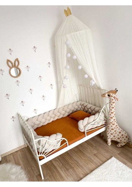 360 cm 4 Örgü Beşik Korumalık - Bej