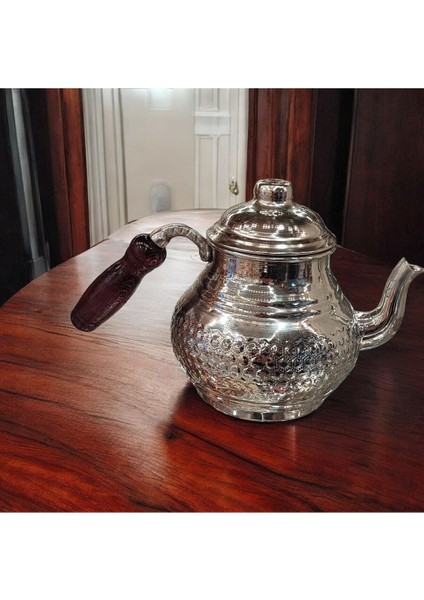 Zımba Desenli Bakır Çaydanlık ve Demlik Seti, Dayanıklı ve Şık Tasarım, 880 ml modelleri