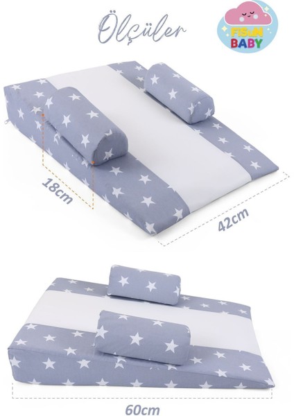 Bebek Yatağı (Açık Gri -Yıldız) Yıkanabilir Kılıflı, Ortopedik, Ana Kucağı modelleri