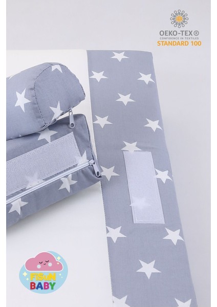 Bebek Yatağı (Açık Gri -Yıldız) Yıkanabilir Kılıflı, Ortopedik, Ana Kucağı fırsatları