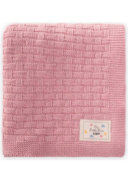 Roma Desen Triko Battaniye 80X100CM Pembe