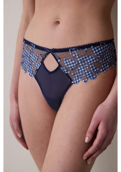 Broderie Lacivert Slip