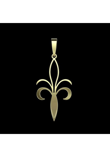 8 Ayar Altın Kolye Ucu Fleur-De-Lis GM4284 0.5 gr