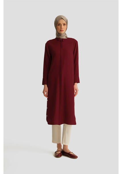 Zımba Detaylı Tunik Elbise 25YH4406 BORDO
