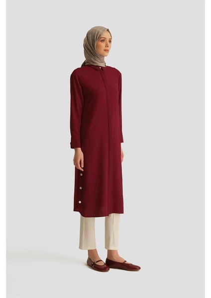 Zımba Detaylı Tunik Elbise 25YH4406 BORDO fiyatları