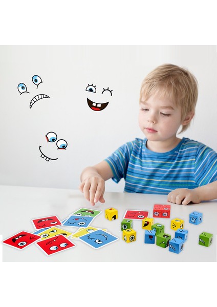 Stil 01 Stil Çocuklar Montessori Oyuncakları: Yüz Değiştirme Küpleri Ahşap Oyuncaklar Eğitici Oyun (Yurt Dışından) fiyatları