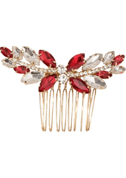 Zarif Parlak Rhinestones Gelin Mücevher Kırmızı Düğün Saç Tomberi El Yapımı Kadın Mücevher Aksesuarları Banquetcolor: HS-J6998GRED (Yurt Dışından)
