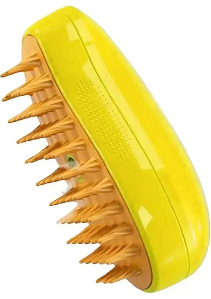 Kedi Köpek Buharlı Fırça Su Buhar Sprey Pet Tarak 3'Ü 1 Arada Elektrikli Spreyleyci Saç Temizleme Banyo Masajı Fırçalar Kedi Malzemeleri Renk:Sarı (Yurt Dışından)