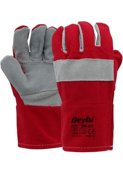 Metrashop Yapı Beybi Dk-01 Koton Montaj Eldiveni Kırmızı 6 Çift