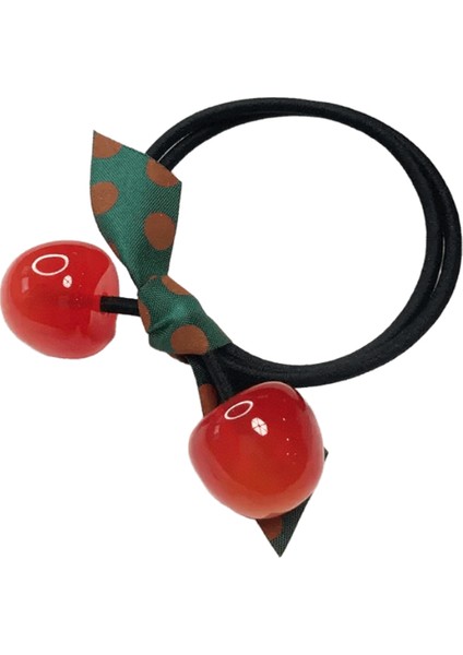 Kızlar Için Sevimli Kiraz Elastics Saç Bağları Renkli Polka Dot Yay Saç Halat At Kuyruğu Tutucu Kadındaş Için Saç Aksesuarları: A (Yurt Dışından)