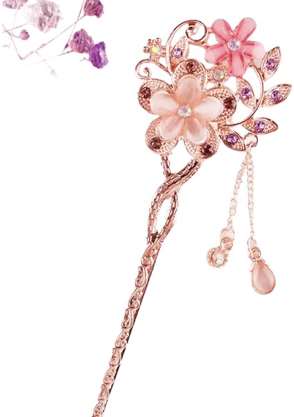 Vintage Çin Geleneksel Çiçek Saçkağı Klasik Saç Çubuğu Zarif Kadın Zarif Hanfu Saç Aksesuarları Заколка Дл Ekim Волcılık Renk: 1 (Yurt Dışından)