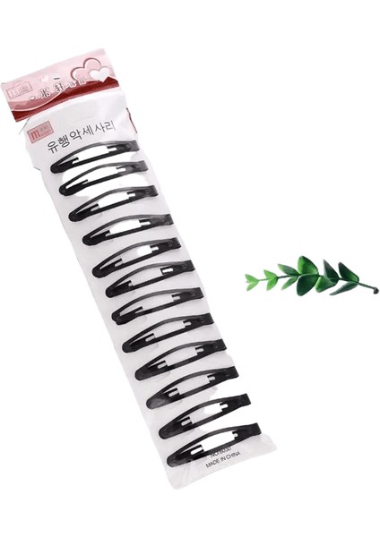 12PCS Siyah Geometrik Saç Klip Bb Saç Tokaları Ettes Stil Araçları Kızlar Kızlar Saç Çukurları Saç Aksesuarları Başlık Başlık: Düz Set (Yurt Dışından)