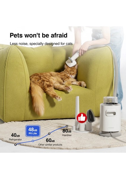 P0 Pro Vakumlu Kedi Köpek Tıraş ve Tarama Seti