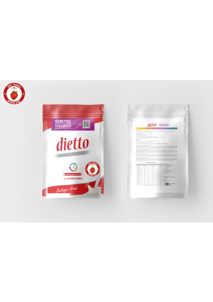 2 Adet Dietto 16 Günlük Çilek Aromalı Set