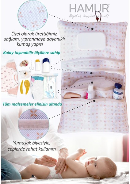 Anne Bebek Bakım Çantası Yenidoğan Alt Açma Değiştirme Düzenleyici Çantası Organizer Solid P.pembe fırsatları