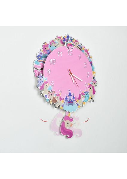 3 Boyutlu Sihirli Unicorn Çocuk Odası Ahşap Duvar Saati fiyatları