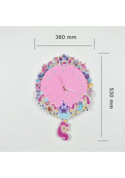 3 Boyutlu Sihirli Unicorn Çocuk Odası Ahşap Duvar Saati fırsatları
