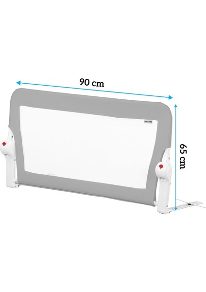 90*65 cm Gri Yatak Bariyeri, Çocuk Yatak Korkuluğu