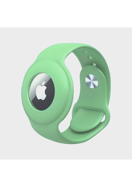 Apple Airtag Silikon Kordon Bileklik Yeşil