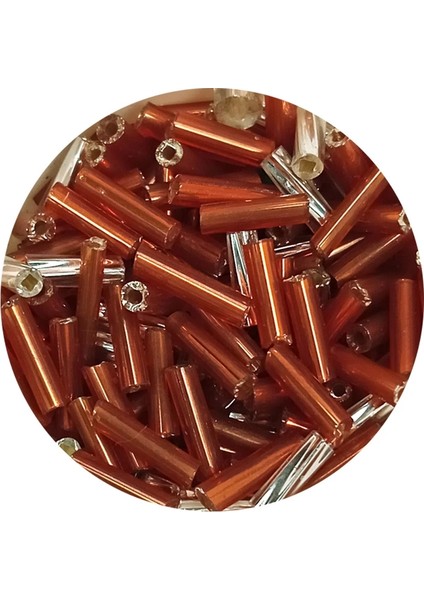 Uzun Boru Kesme Boncuk Çap 2mm Uzunluk 10 Mm - 20 Gram - Kahverengi Gümüş - Bnc262 fiyatları