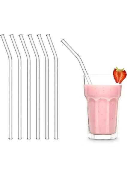 6 adet eğik ısıya şeffaf cam pipet, termisil eğimli