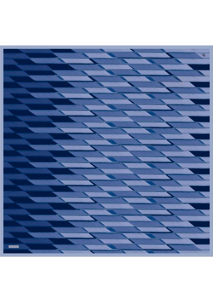 Geometrik Desenli Saf İpek Twill Eşarp 9331 85