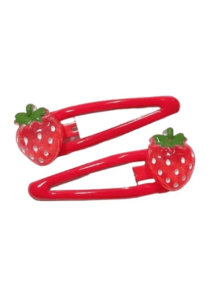 2023 Yeni Çilek Saç Klipli Karikatür Desen Saç Kelepçesi Meyve Reçine Yan Klipli Tatlı Ette Kavrama Hediyesi: 2 (Yurt Dışından)
