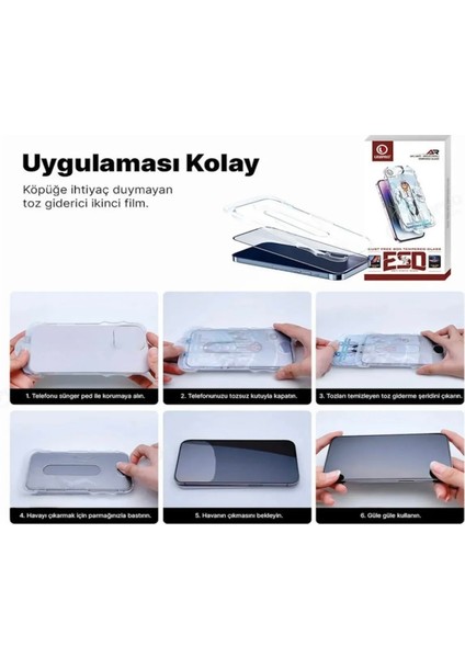 Apple iPhone 13 Uyumlu Kolay Takma Aparatlı Hayalet Cam Ekran Koruyucu